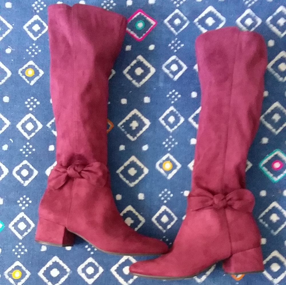 Kelly and Katie knee high block heel boots